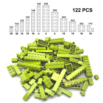 122PCS Thick Figures Bricks – 12 Size DIY Building Blocks, Creative Educational Plastic Toys, Compatible with 3001 for Children