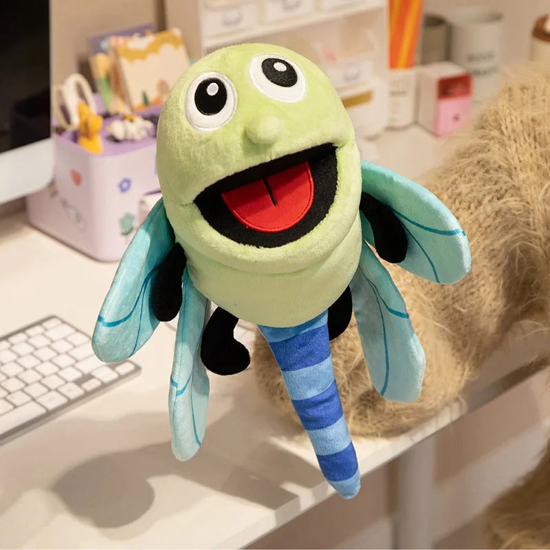 Insect Plush Hand and Finger Puppets, Dragonfly Ant Butterfly Ladybug Educational Toy