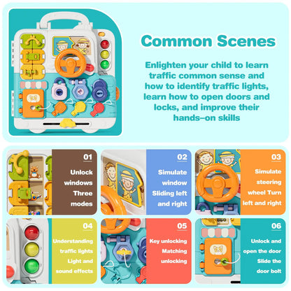 Musical Busy Board for Toddlers – Skills Development Educational Toy, Montessori Toy Gift for Children Ages 1-3