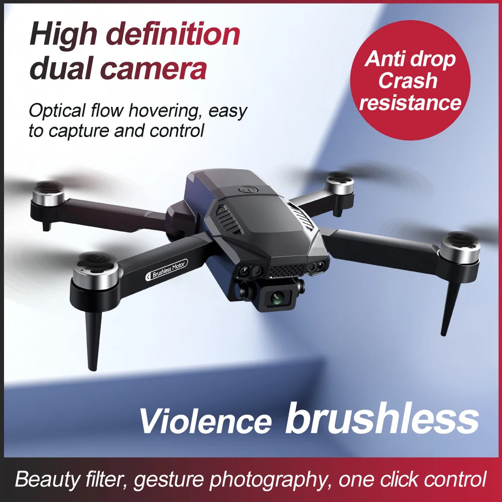 WIFI FPV HD Drone – Foldable Quadcopter with Dual 1080P Cameras and Brushless Motor