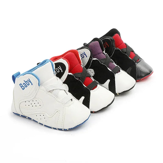 Meckior Baby Boys Girls Sneakers Soft Bottom Non-Slip Soccer Basketball Sports Shoes First Walker Crib Shoes