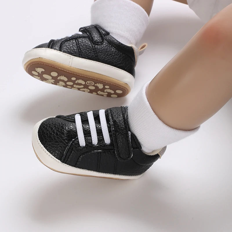 New Baby Shoes Retro Leather Boy Girl Multicolor Toddler Rubber Sole Anti-Slip First Walkers Infant Moccasins