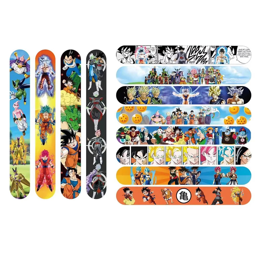 12/24/36pcs Bandai Dragon Ball Slap Bracelets - 22 x 3 cm (8.66 x 1.18 in) Anime Wristbands Party Favors for Kids