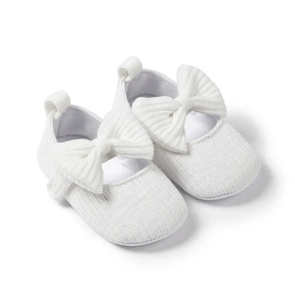 Meckior Spring Autumn Cotton Sole Baby Girl Shoes – Newborn Toddler Bow Love First Walkers Anti-Slip Moccasins