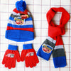 3-8 Years Kids Winter Set – Cars Lightning McQueen Cartoon Scarf, Hat & Gloves 3-Piece Warm Set for Boys & Girls, Perfect Christmas Gift