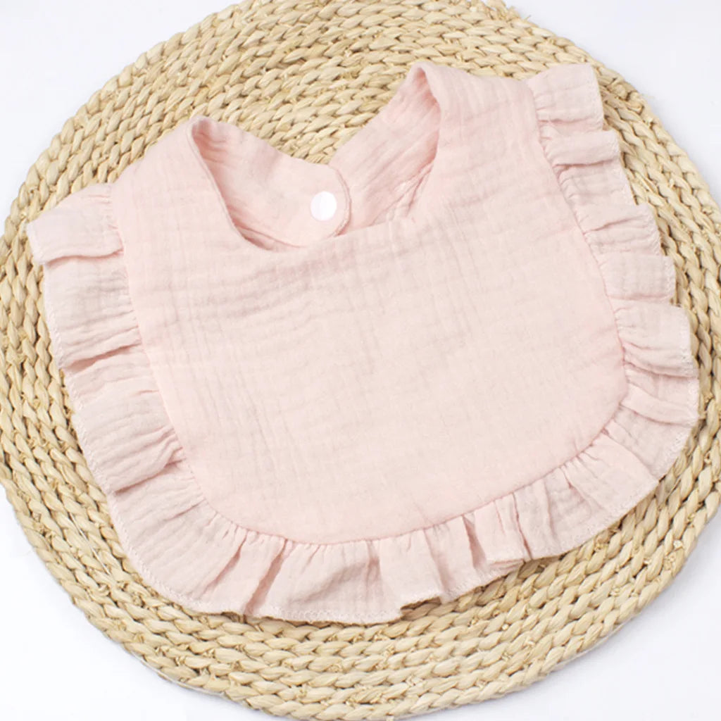 Gauze Baby Bib for Boys & Girls | Pure Cotton Candy Colored Lace Saliva Bib | Soft & Comfortable Solid Color Towel for Babies - Kidzy Market