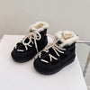 Winter Children Snow Boots Genuine Leather Warm Plush Non-Slip Toddler Boots
