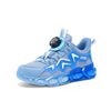 Kids Breathable Mesh & PU Leather Sneakers - Lightweight School Sports Running Shoes (Ages 7-13)