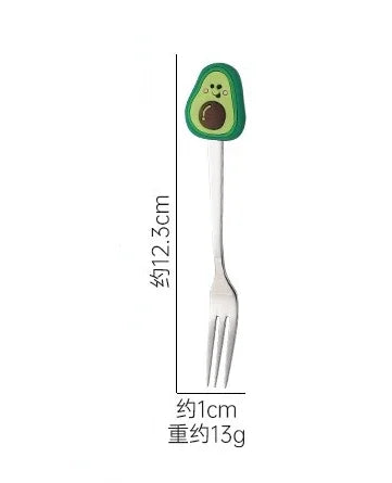 Cute Fruit Shape Baby Feeding Spoon & Dessert Cake Fork – Coffee Stirring Spoon, Kitchen Tableware Utensils, Kids Gifts & Baby Gadgets