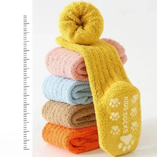Warm Baby Calf Socks - Simple Solid Color Calf Socks for Toddler Boys & Girls | Non-Slip Floor Socks for Indoor Autumn & Winter, Newborn