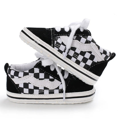 Newborn Baby Canvas Shoes – Anti-Slip Soft Sneakers for Baby Boys & Girls, Multi-Color Toddler First Walkers Crib Shoes