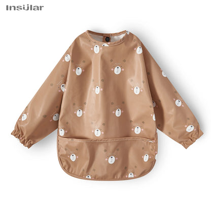 Waterproof Long-Sleeve Baby Bib with Pocket – Full-Cover Feeding Apron for Mess-Free Mealtime - Kidzy Market