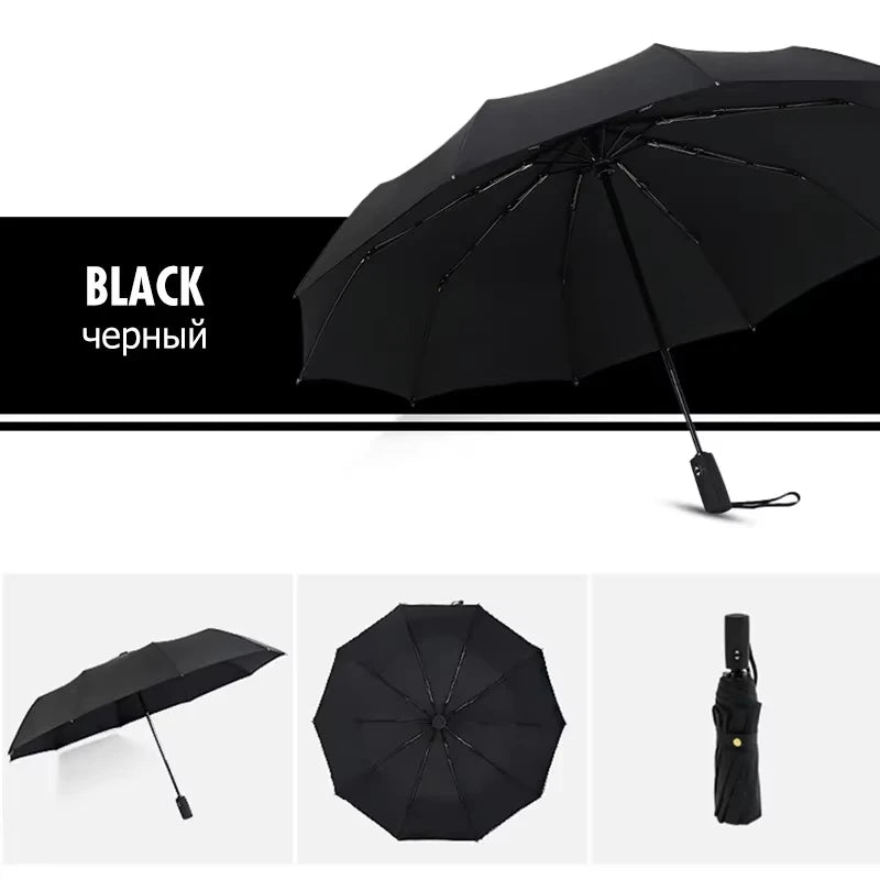 Automatic Windproof Double-Layer Large Umbrella – 10K Strong Frame, Luxury Business Umbrella for Men & Women