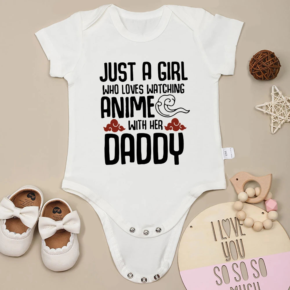 Cute Baby Girl Onesie – High-Quality 100% Cotton Newborn Bodysuit – Anime-Inspired Fashion Outfit for Infants (0-24 Months)