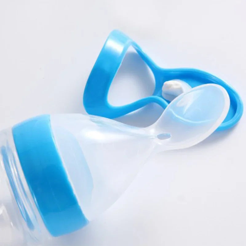 Mushy Food Feeder Spoon for Babies - Puree, Juices, Egg Custard Feeder, Press Type Bottle Spoon, Infant & Kids Nipple Utensils