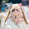Plush Rabbit Ear Ski Helmet Cover - Soft Warm Helmet Hat for Women & Girls, Cute Cycling & Ski Cap