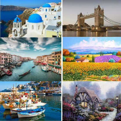500 Pieces Jigsaw Puzzle, Various Landscape Patterns, Educational Toy for Kids, Children's Game, Christmas Gift