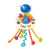 Cartoon Duck Astronaut Pull String Toy – Montessori Activity for Development, Silicone Teething and Sensory Grip Training Educational Toy