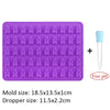 50-Grid Silicone Gummy Bear Mold with Dropper 18.5x13.5x1cm (7.3x5.3x0.4in) Cute Jelly Candy Chocolate Fondant Mold