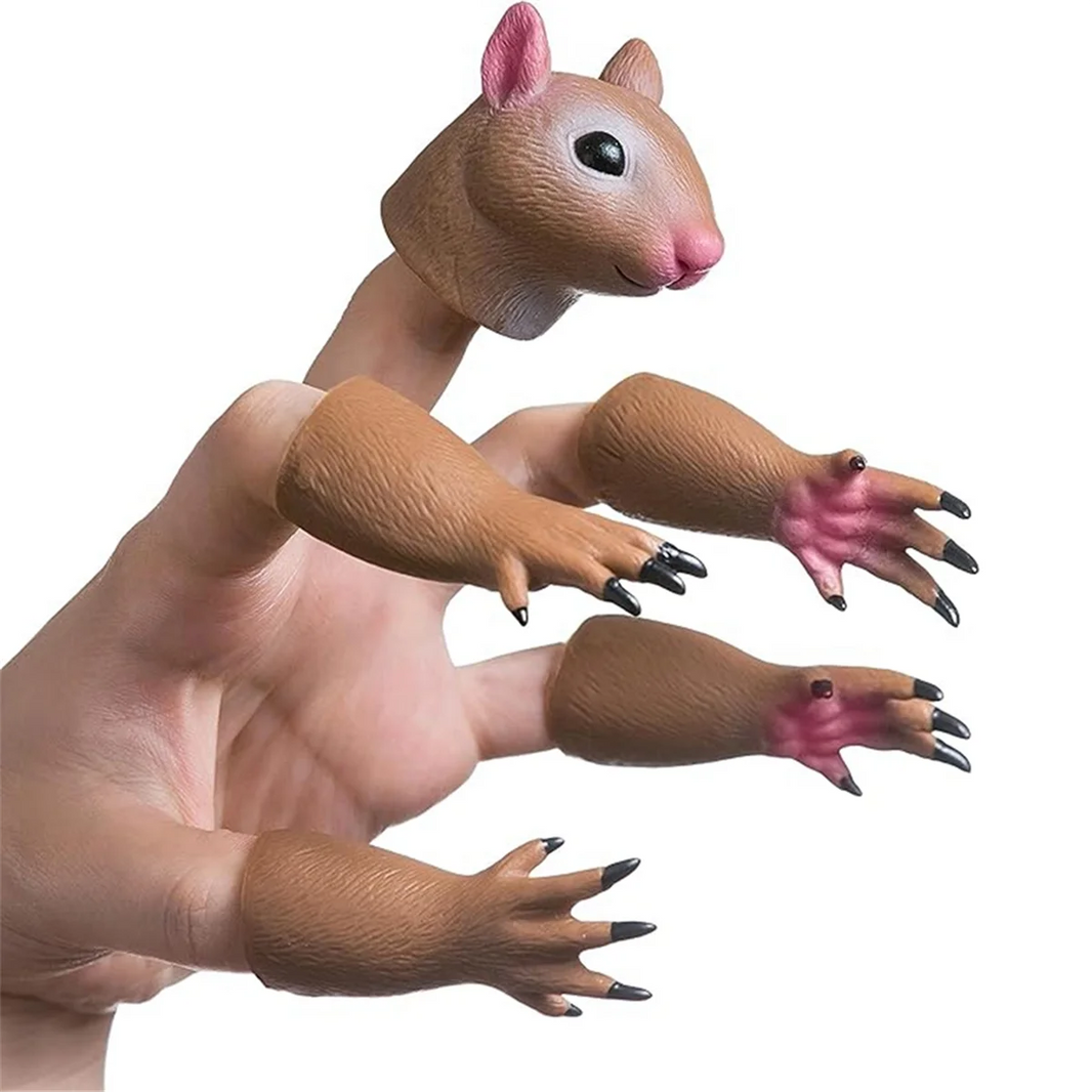 E Squirrel Finger Puppet Set, Animal Puppet Show Props, Novelty Toy Gift