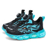 Unisex Kids Anti-Slip Leather Sneakers - Lightweight Dragon Print Running & Casual Shoes (EU 28-39)