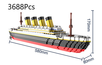Small Particle Building Block Set – Titanic Cruise Ship Assembly Toy, Giant Puzzle Brick Model Kit, Desktop Birthday Gift for Kids