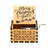 Merry Christmas Series Wooden Antique Carved Hand Cranked Music Box Classic Theme Birthday Party Gift and Family Decor