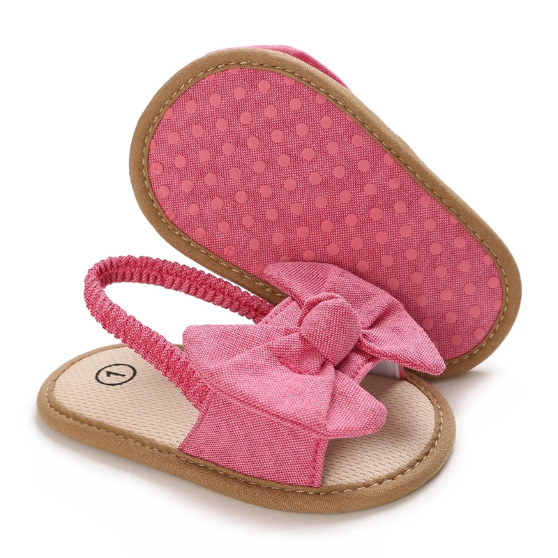 Infant Non-Slip First Walkers – 0-18 Months Baby Girls Sweet Flower Sandals, Soft Sole Flat Princess Dress Shoes
