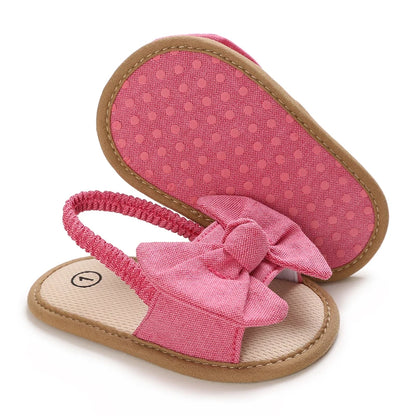 Infant Non-Slip First Walkers – 0-18 Months Baby Girls Sweet Flower Sandals, Soft Sole Flat Princess Dress Shoes