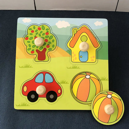 Montessori Wooden Puzzle Board – Animal Cognition Educational Toy for Kids 1-3 Years