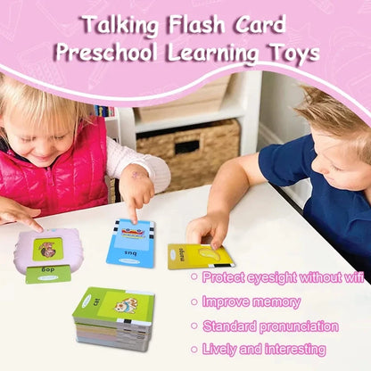 Montessori Education Flash Cards Machine - Early Educational Learning English Electronic Audio Book Toy for Children, Birthday Gift