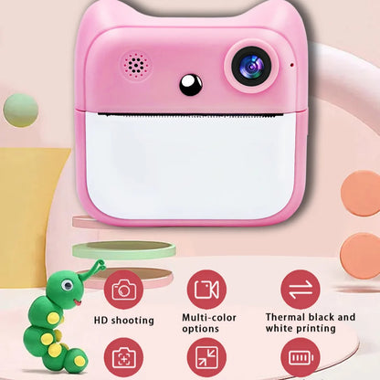 Kids Instant Print Camera Toy with 1 Roll of Print Paper, Christmas and Birthday Gift for Boys and Girls Ages 3-12