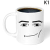 Funny Face Ceramic Coffee Mug 11 oz (325 ml) – Cute Gamer Birthday Gift for Men & Women