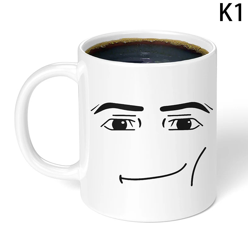 Funny Face Ceramic Coffee Mug 11 oz (325 ml) – Cute Gamer Birthday Gift for Men & Women