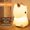 Unicorn Silicone LED Night Light - USB Rechargeable Touch Lamp for Kids, Cute Cartoon Bedroom Decor & Gift