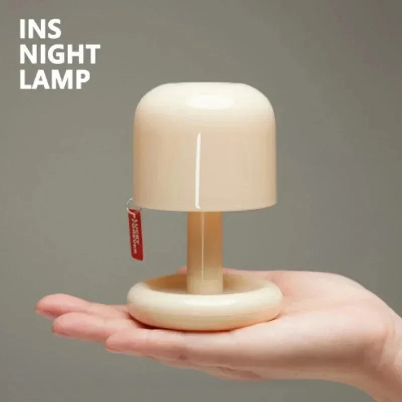 Mini Sunset Night Lamp USB Rechargeable Mushroom Style LED Desktop Light for Coffee Bar Home Decor Bedroom