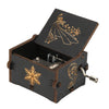 Retro Carved Wood Hand Crank Music Box Household Home Decor Halloween and Christmas Gift