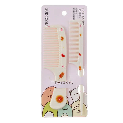 2Pcs/Set Cute Kids Hairdressing Comb - Anti-static Pointed Tail Comb for Girls - Strawberry Fruit Hair Comb