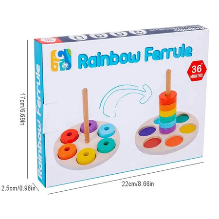 Baby Wooden Rainbow Stacking Toy Montessori Colorful Blocks
