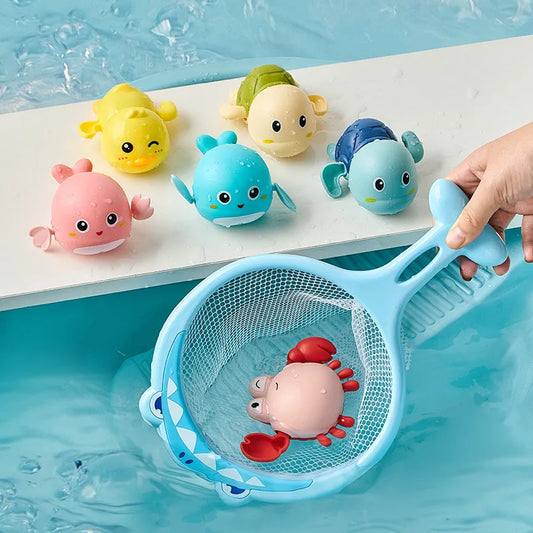 Baby Clockwork Swimming Dolls Bath Toy – Cute Animals for Kids