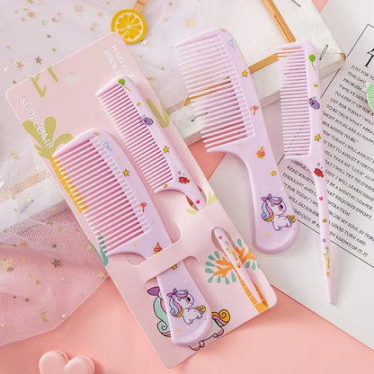 2Pcs/Set Cute Kids Hairdressing Comb - Anti-static Pointed Tail Comb for Girls - Strawberry Fruit Hair Comb
