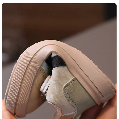 PU Leather Children’s Shoes – Designer Kid’s Sneakers, Soft-Soled Anti-Slip Sport Shoes for Toddlers
