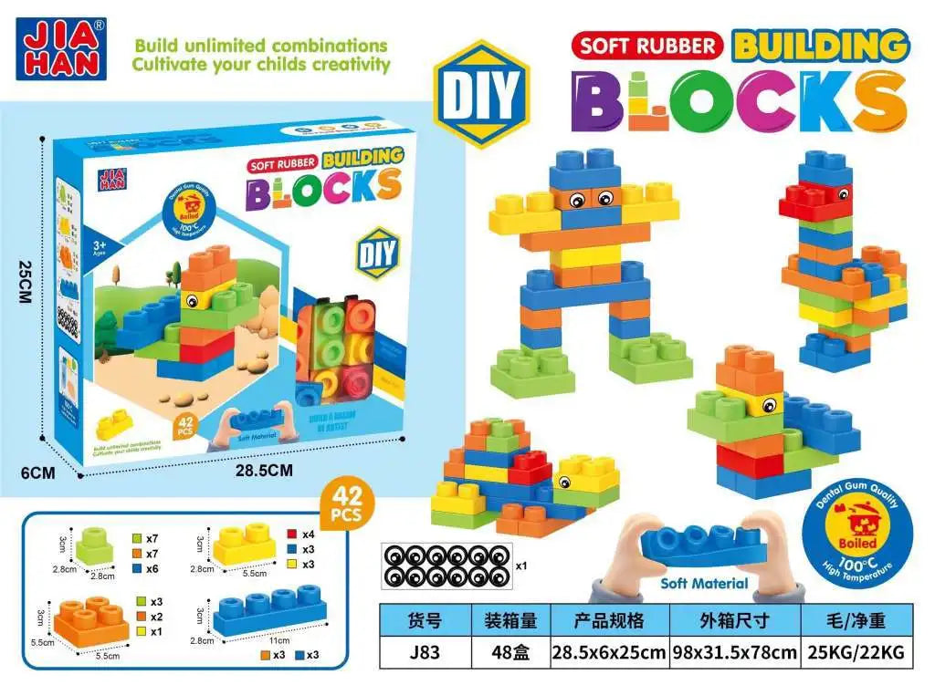 Large Particle Soft Building Blocks Set – DIY Educational Science & Puzzle Toy for Kids, Kindergarten Assembly Blocks