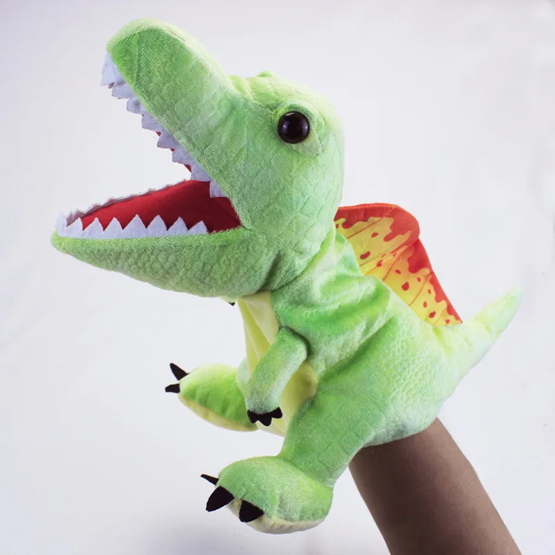 11 Style Dinosaur Plush Hand Puppets, Triceratops Tyrannosaurus Dilophosaurus Gloves