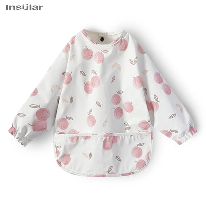 Waterproof Long-Sleeve Baby Bib with Pocket – Full-Cover Feeding Apron for Mess-Free Mealtime - Kidzy Market
