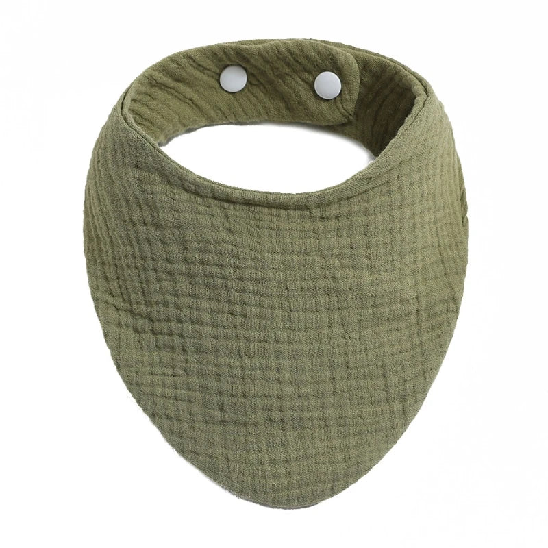 Organic Cotton Baby Bibs | Muslin Scarf Bandana Burp Cloth for Boys & Girls | Absorbent Triangle Gauze Feeding Bibs - Kidzy Market