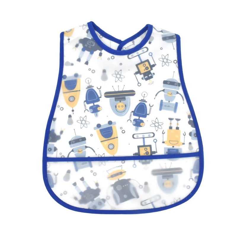 2023 New Cartoon Pattern EVA Waterproof Baby Bibs – Adjustable Feeding Apron with Pocket for Kids, Baby Burp Cloths - Kidzy Market