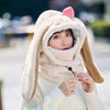 Plush Rabbit Ear Ski Helmet Cover - Soft Warm Helmet Hat for Women & Girls, Cute Cycling & Ski Cap