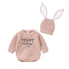 Newborn Baby Bodysuit – Knit Long Sleeve Infant Jumpsuit with Cute Rabbit Ears – Fashion Toddler Boy & Girl Clothing for Spring (0-12M)