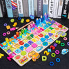 Montessori Wooden Math Toy – Busy Board with Counting, Shape, Color Matching, and Fishing Puzzle for Kids